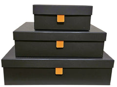 CAJMAD05NEG - Caja DecoBox Black set x 3 20x15x8 I 32x24x9 I 39x26x10 cm